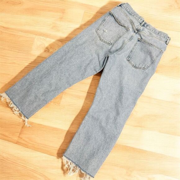 Agolde Mom Dad Jeans Light Wash Distressed High Waisted Straight 27” - Picture 3 of 12